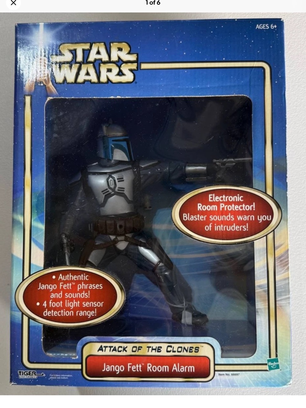 Star Wars Attack of the Clones Jango Fett Room Alarm
Electronic Tiger NIB NRFB
